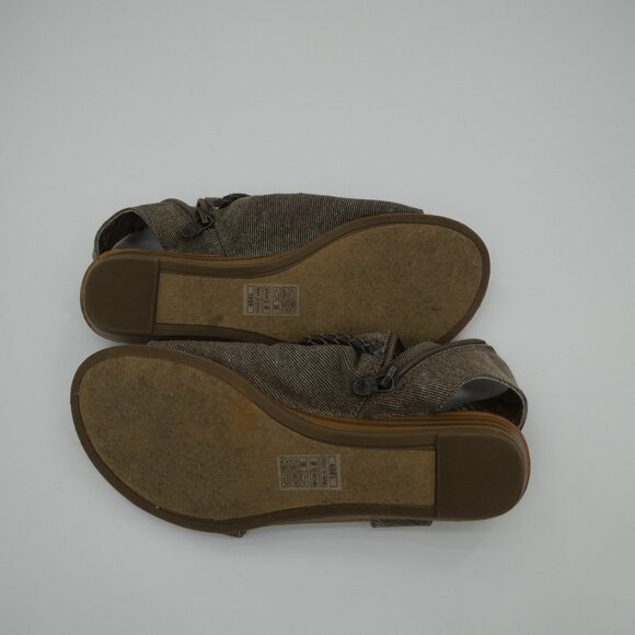 Blowfish Malibu Bombastic Brown Denim Canvas Gladiator Sandals for Women Size 8 - Picture 7 of 7